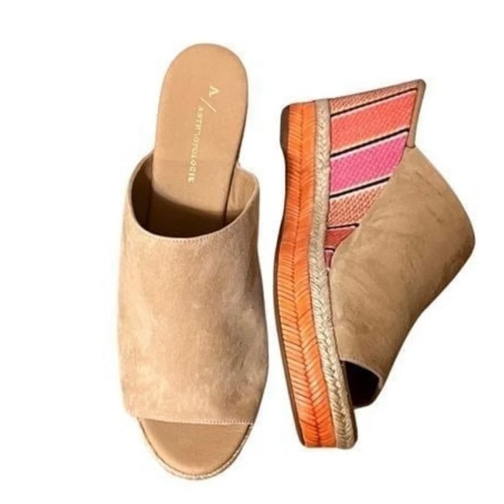 Anthropologie Open Toe Polly Wedge Espadrille Sandals